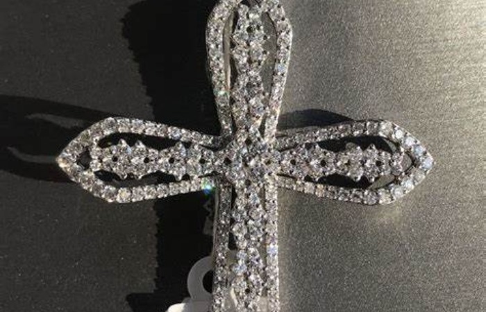 Crossed Diamond Pendants in Jewell