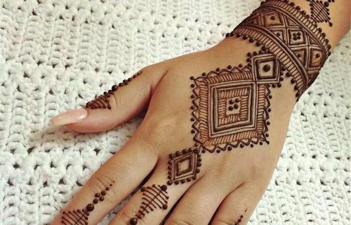 Aztec Front Hand Simple Mehndi Design