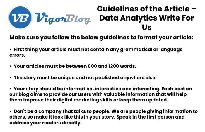 Guidelines of the Article – Data Analytics Write For Us