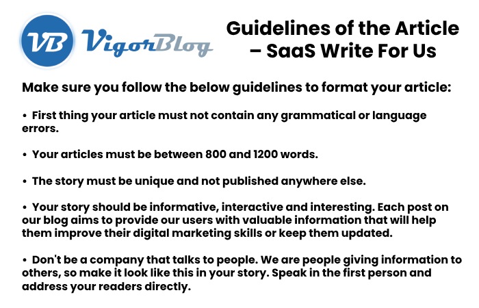 Guidelines of the Article – SaaS Write For Us