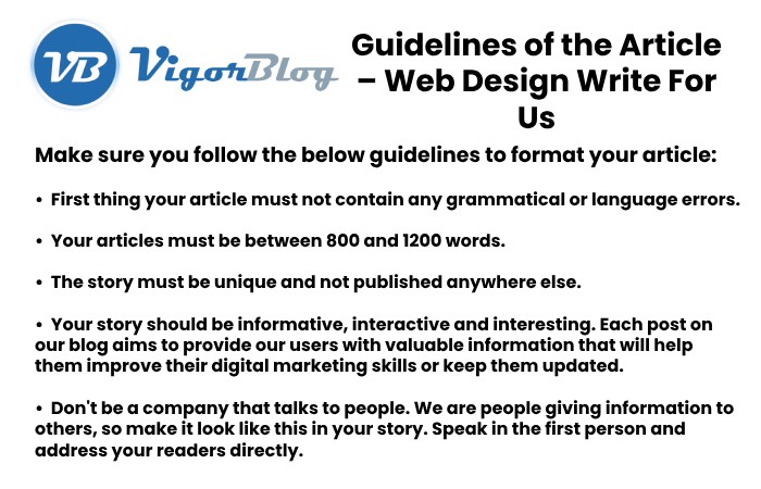 Guidelines of the Article – Web Design Write For Us