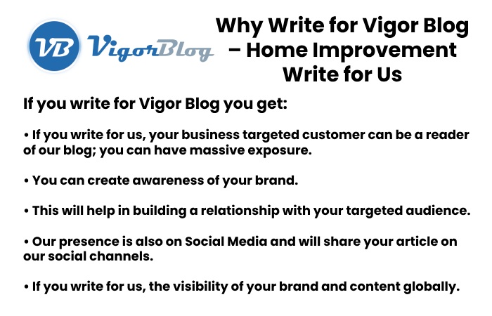 Why Write for Vigor Blog – Home Improvement Write for Us