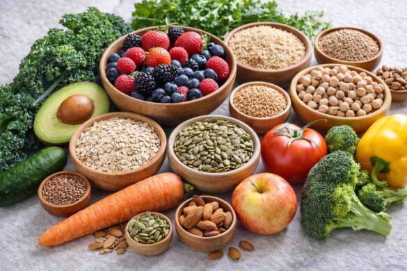 Whole foods diet ingredients fruits vegetables grains nuts
