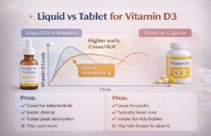 Comparison of liquid versus tablet supplement forms and their potential effects on absorption