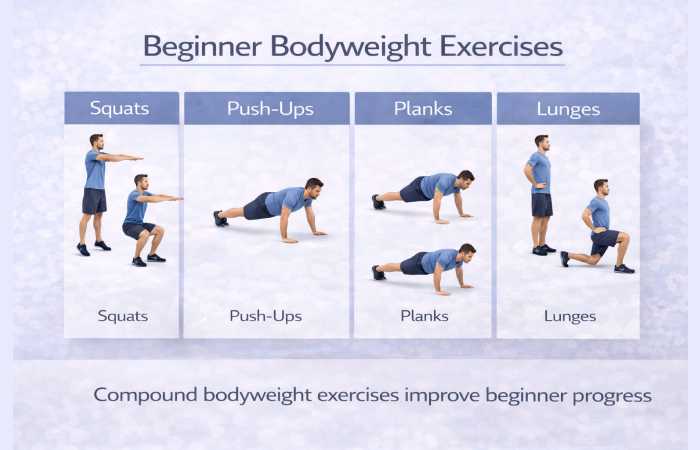 beginner bodyweight exercise routine chart