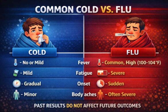 common cold symptoms vs flu comparison chart overview
