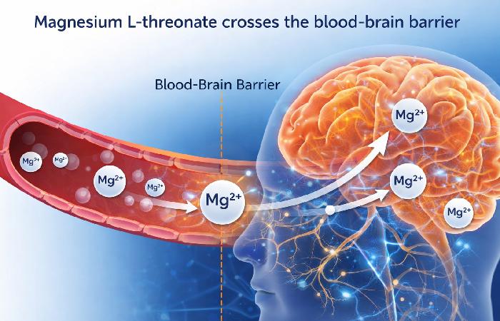 Magnesium L-threonate brain absorption illustration