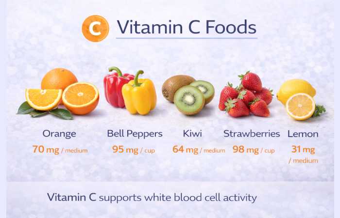 vitamin c immune system foods chart