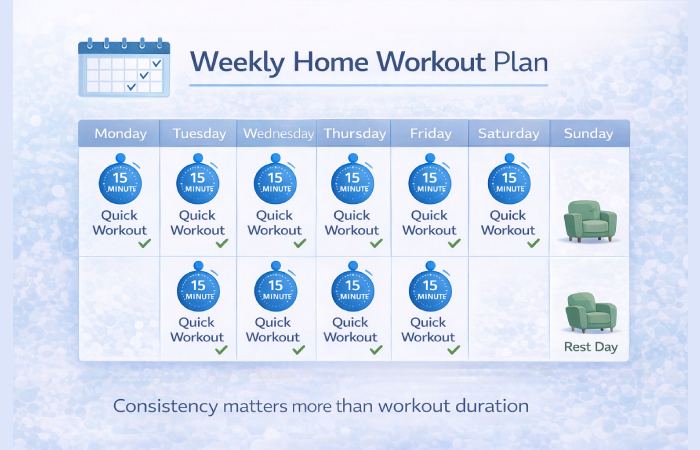 weekly quick home workout schedule chart
